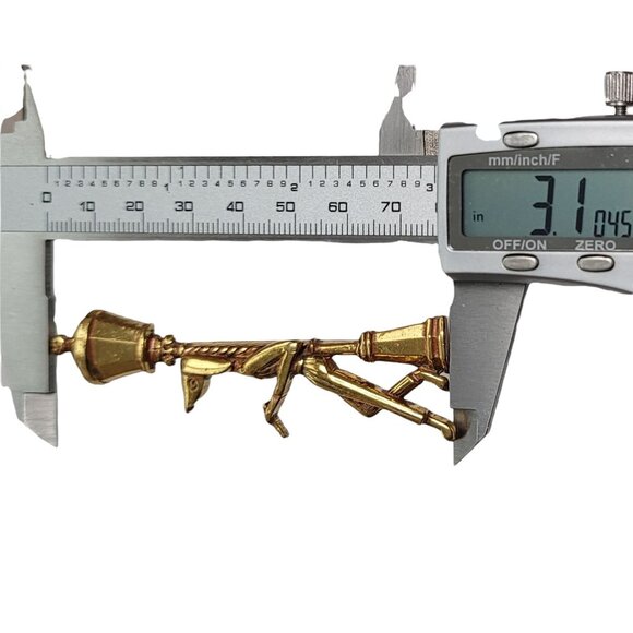 Zentall Gold-Tone Dog Standing Against Lamp Post Brooch, Signed - Picture 7 of 8